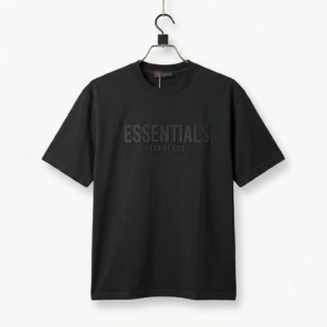 Essentials-Inspired Oversized Drop Shoulder T-Shirt – Jet Black